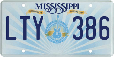 MS license plate LTY386