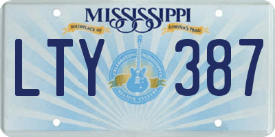 MS license plate LTY387