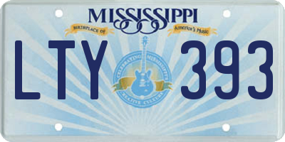 MS license plate LTY393
