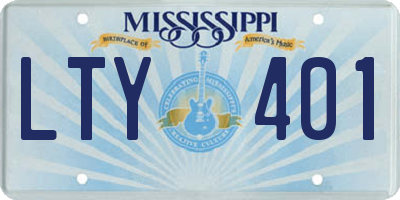 MS license plate LTY401