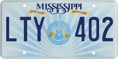 MS license plate LTY402