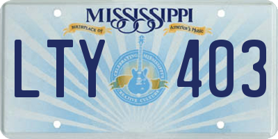 MS license plate LTY403