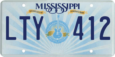 MS license plate LTY412