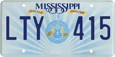 MS license plate LTY415