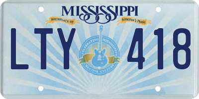 MS license plate LTY418