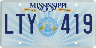 MS license plate LTY419