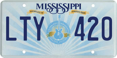 MS license plate LTY420