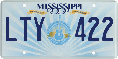 MS license plate LTY422