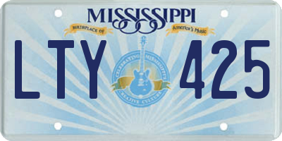 MS license plate LTY425