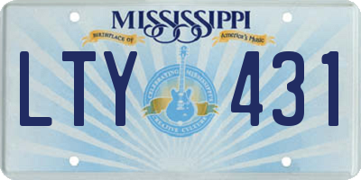 MS license plate LTY431
