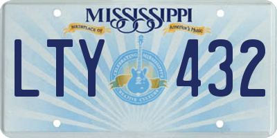 MS license plate LTY432