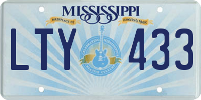 MS license plate LTY433