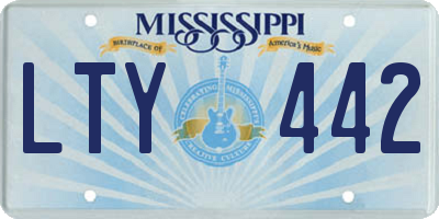 MS license plate LTY442