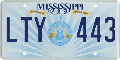 MS license plate LTY443