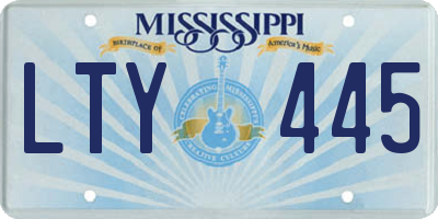 MS license plate LTY445