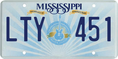 MS license plate LTY451