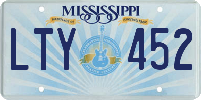 MS license plate LTY452