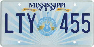 MS license plate LTY455