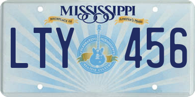 MS license plate LTY456