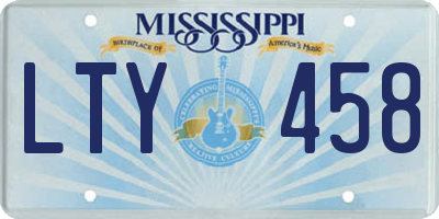 MS license plate LTY458