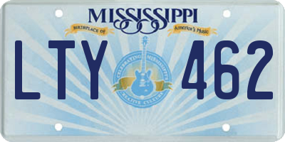 MS license plate LTY462