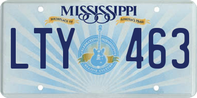 MS license plate LTY463
