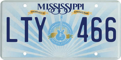 MS license plate LTY466