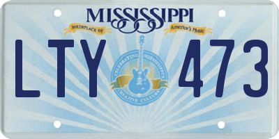 MS license plate LTY473
