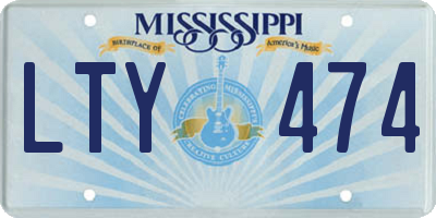 MS license plate LTY474