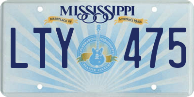 MS license plate LTY475