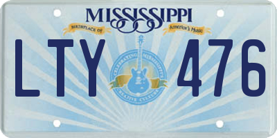 MS license plate LTY476