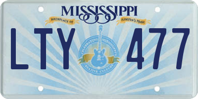 MS license plate LTY477
