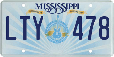 MS license plate LTY478