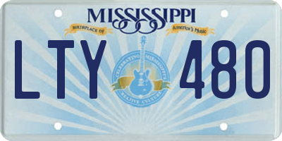 MS license plate LTY480