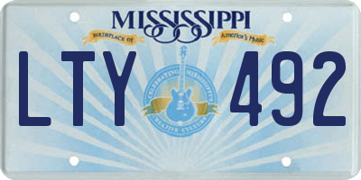MS license plate LTY492