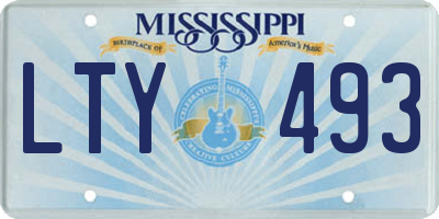 MS license plate LTY493