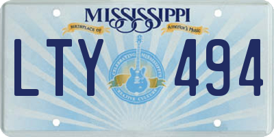 MS license plate LTY494