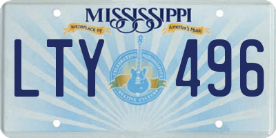 MS license plate LTY496