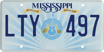 MS license plate LTY497