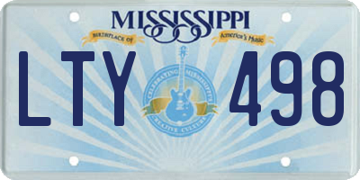 MS license plate LTY498