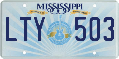 MS license plate LTY503