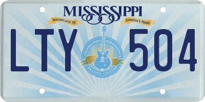 MS license plate LTY504