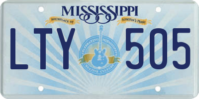 MS license plate LTY505