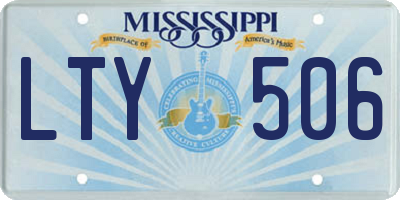 MS license plate LTY506