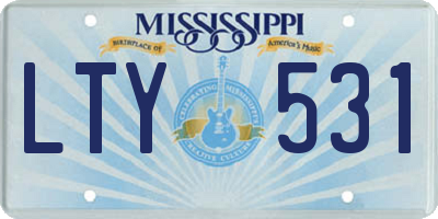 MS license plate LTY531