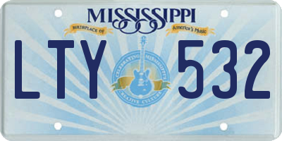 MS license plate LTY532