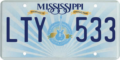 MS license plate LTY533