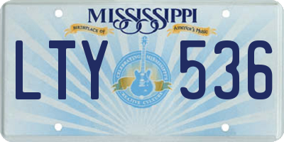 MS license plate LTY536