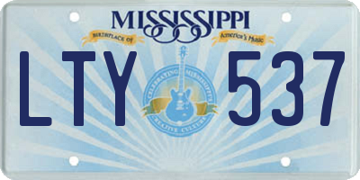 MS license plate LTY537