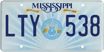 MS license plate LTY538